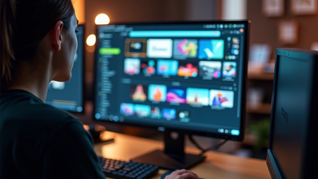 Colorful motion graphics templates and animation presets displayed in professional editing software library interface