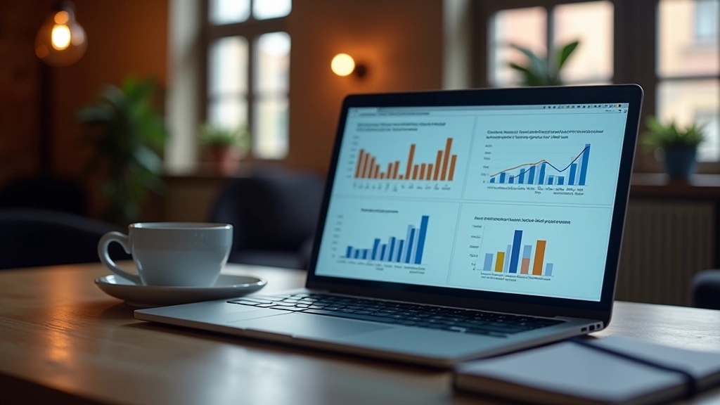 Laptop screen showing A/B testing comparison of two animation variations with performance statistics and conversion data