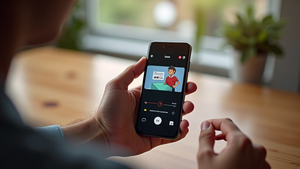 Smartphone displaying TikTok and Instagram Reels video content with dynamic motion graphics and transitions visible