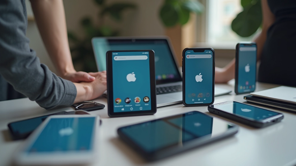 Multiple smartphone screens showing different video formats and aspect ratios side by side, demonstrating vertical and horizontal layouts